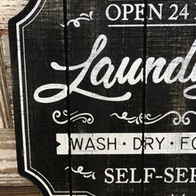 Load image into Gallery viewer, Black &amp; White Laundry Sign
