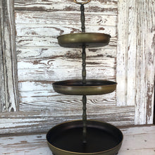 Load image into Gallery viewer, Three Tier Antique Brass Tray
