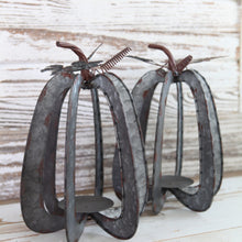 Load image into Gallery viewer, Galvanized Metal Pumpkin Candle Holder
