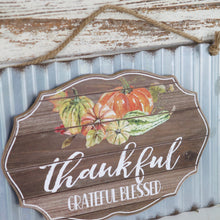Load image into Gallery viewer, Fall Thankful, Grateful, Blessed Sign
