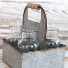 Load image into Gallery viewer, Metal Caddy with Glass Bottles
