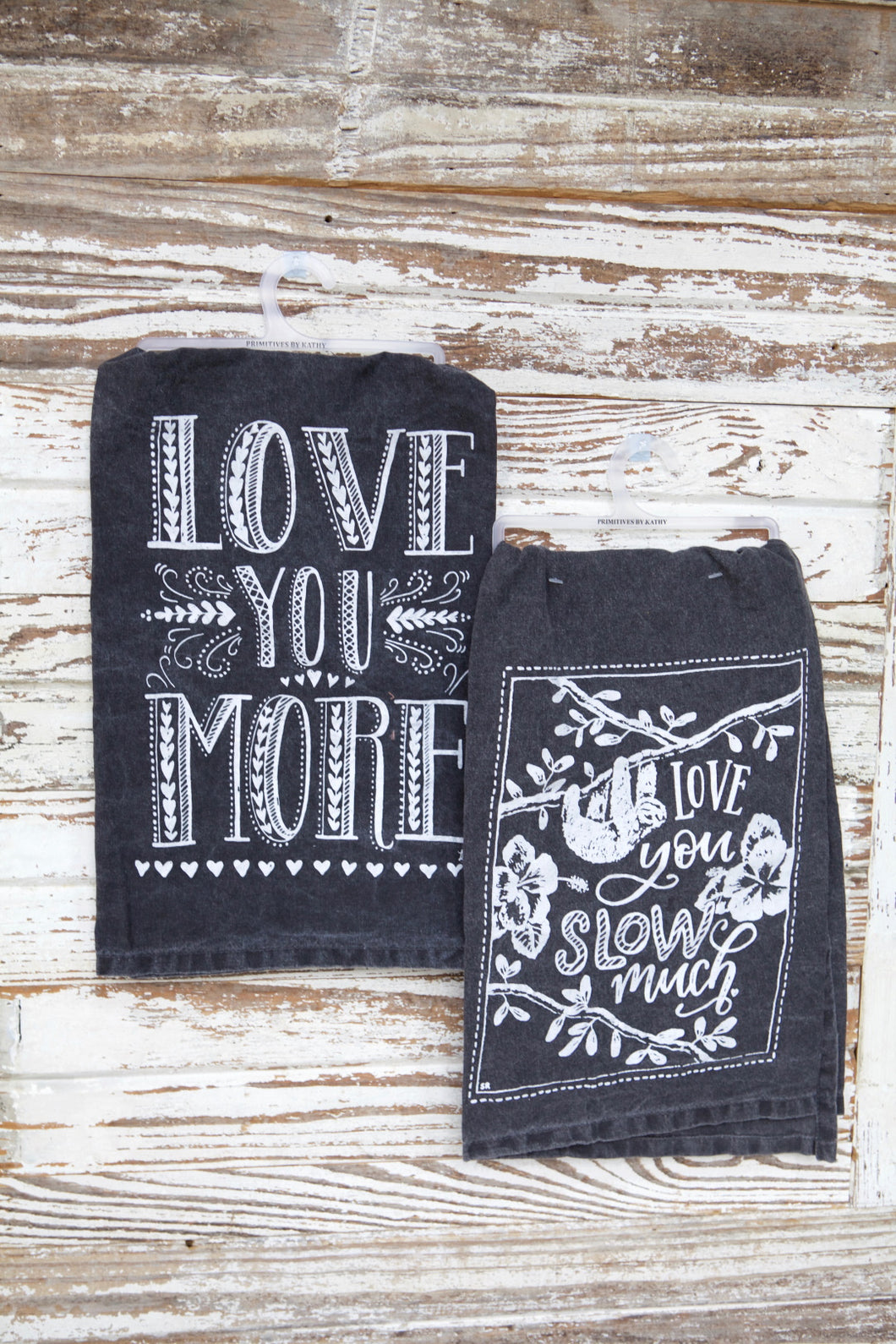 Rustic Black And White Love Towel Set