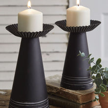 Load image into Gallery viewer, Corrugated Pillar Candle Holder Set
