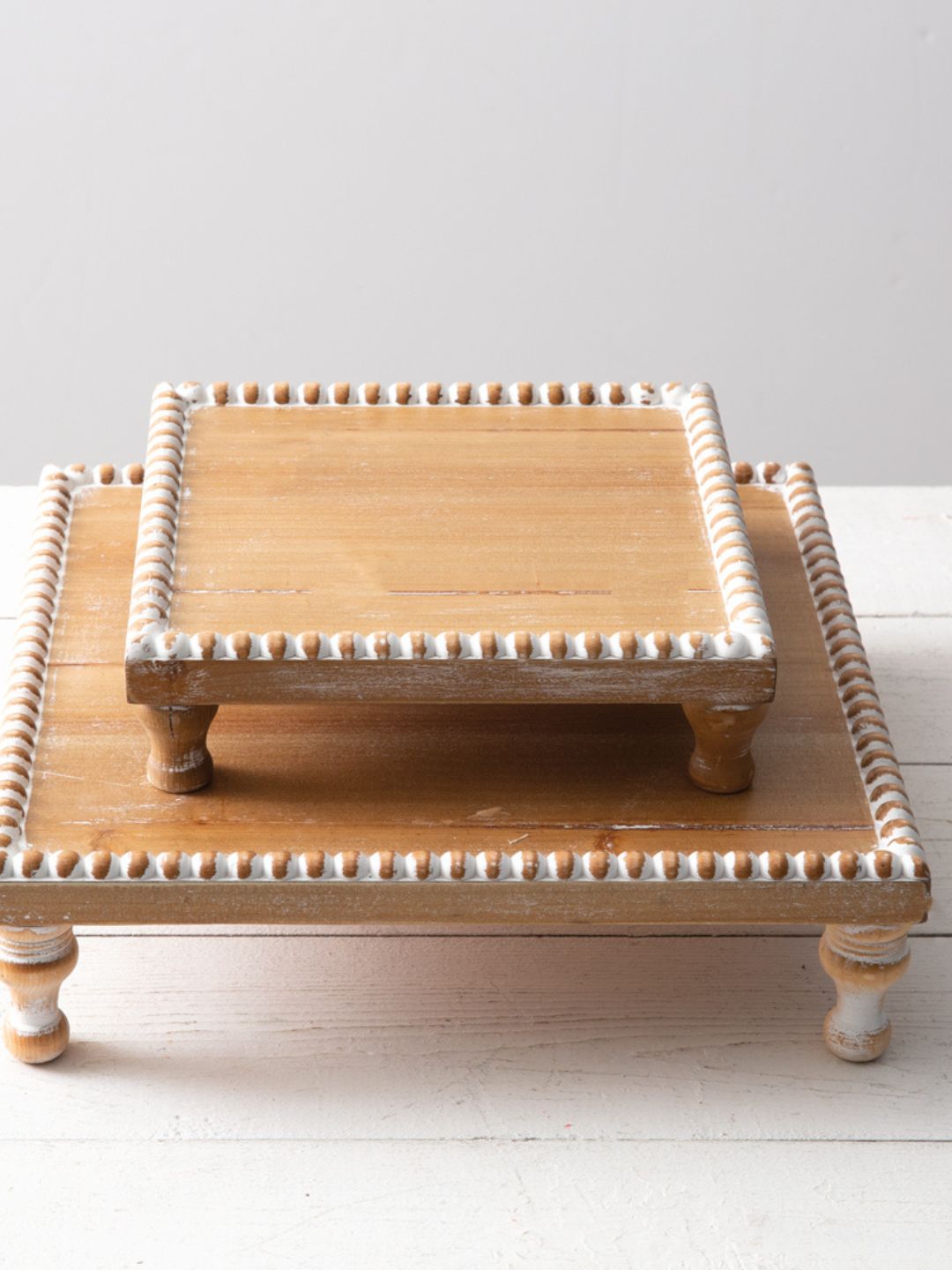 Beaded Wood Riser Set – The Home Emporium