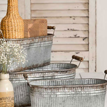 Load image into Gallery viewer, Rustic Bins with Wooden Handles
