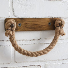 Load image into Gallery viewer, Antique Brass Toilet Paper Holder with Jute Rope
