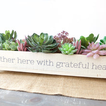 Load image into Gallery viewer, Wood Gather Here With Grateful Hearts Tray
