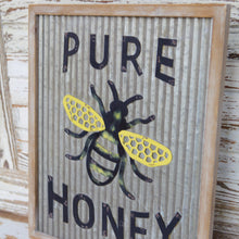 Load image into Gallery viewer, Pure Honey Wood &amp; Metal Wall Sign
