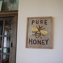 Load image into Gallery viewer, Pure Honey Wood &amp; Metal Wall Sign

