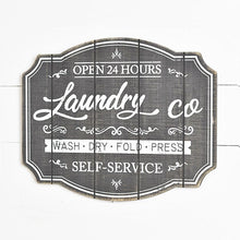 Load image into Gallery viewer, Black &amp; White Laundry Sign
