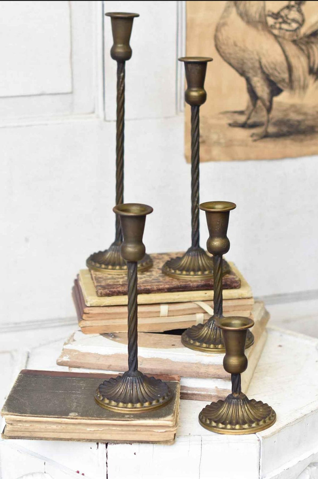 Spindletop Antique Brass Candle Holder