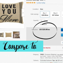 Load image into Gallery viewer, Love You More Burlap Pillow
