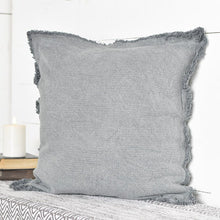 Load image into Gallery viewer, 20&quot; Grey Fringe Pillow
