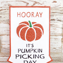 Load image into Gallery viewer, Pumpkin Picking Day Metal Wall Sign
